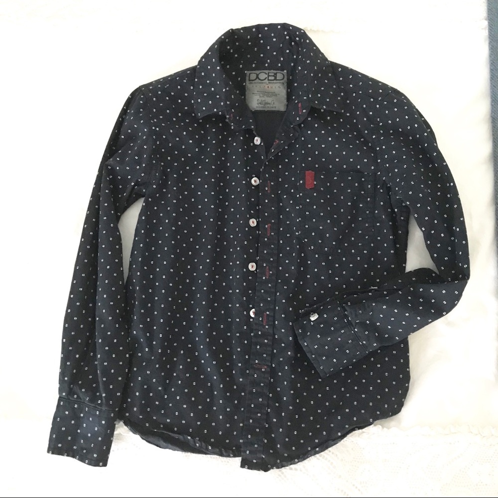 HP🎉Blue collar shirt & checkered gingham bow tie - Picture 2 of 6